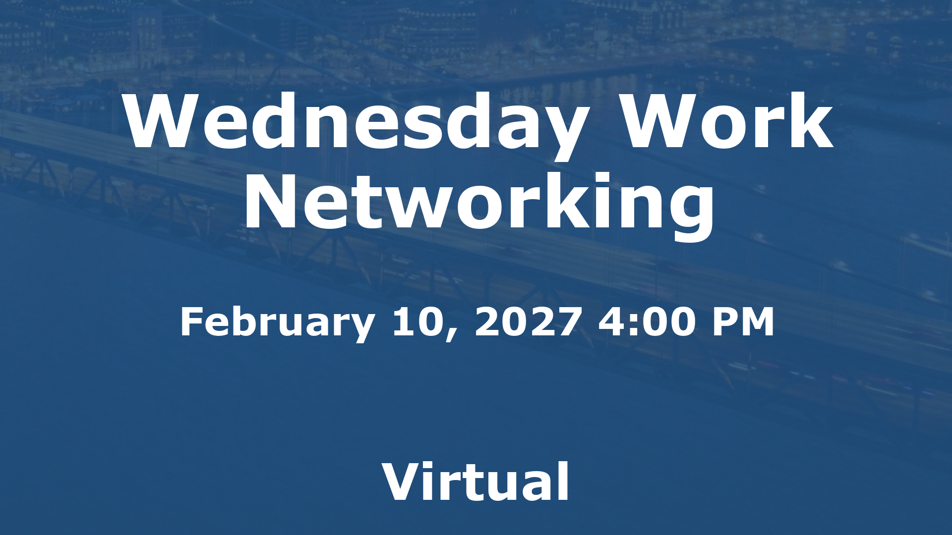 Wednesday Work Networking event image
